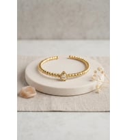 Gold Renk Dorika Model Damla Zirkon Taşlı Kadın Bileklik