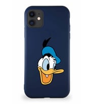 Apple iPhone 11 Soft Premier Kapak Donald Duck-A Tasarımlı Silikon Kılıf - Lacivert (Şeffaf)