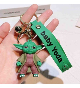 Baby Yoda Anahtarlık Bebek Grogu Figür Maskot The Mandolin Yıldız Savaşları Simego Temalı Sevimli Aksesuar Çanta ve Araba Süsü Hediyelik