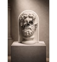 Zeus Anatomisi Sürreal Mitolojik Büst Dekoratif Taş Döküm Heykel 25 CM