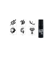Yılan Katal Spray Tattoo Geçici Siyah Sprey Dövme Seti