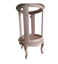 Gümüşlük vitrin 18506 Yuvarlak MODEL 78 HAM Kayın Lüken Aslan Ayak 1 Raf El yapım (Boyasız MDF)