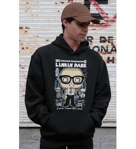 Linkin Park Rock Metal Müzik Grubu Baskılı Unisex Oversize Hoodie