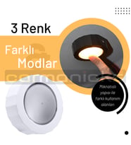 3 Renk Mıknatıslı Dokunmatik Led Atmosfer Lamba (Beyaz)