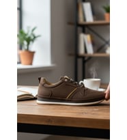 Enoch Hakiki Deri Sarılı Detaylı Erkek Sneaker Ayakkabı Ortopedik Taban