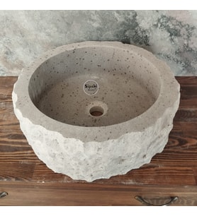 Andazit Bazalt Doğal Dış Yüzey  Çanak Lavabo
