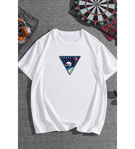 Unisex Space Baskılı T-shirt (Beyaz)