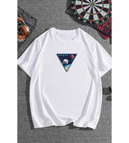 Unisex Space Baskılı T-shirt (Beyaz)