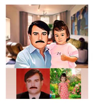 Anneler günü için Kişiye özel karikatürlü fotoğraf birleştirme 18-24 çerçeve baskı (2 kişi)