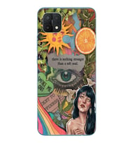 Oppo A15 / A15S Uyumlu Vintage Kolaj Desenli Şeffaf Telefon Kılıfı