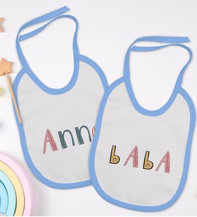 BK Kids Anne ve Baba Tasarımlı 2’li Mavi Mama Önlüğü-1