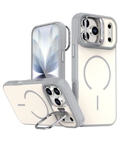 Coverzone iPhone 16 Pro Max ile Uyumlu kilif MagSafe ile uyumlu K?l?f Stand �zellikli M?knat?sl? Flexa Y�z�k Tutuculu IPHONE 16 PRO MAX i�in KILIF Darbe Emici Mat Arka Kapak Koruyucu K?l?f Beyaz
