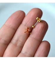 Deniz Yıldızı Helix Piercing Kıkırdak Cerrahi Çelik Gold Renk (Çok Renkli)
