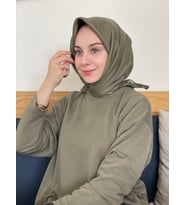 Ceviz Yeşili Siyane Scarf Kristal Eşarp
