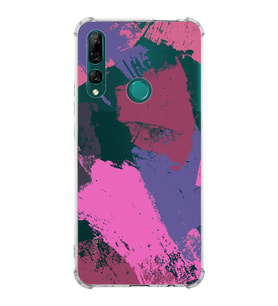 Huawei Y9 Prime 2019 Uyumlu Köşe Korumalı Antişok Kapak Brushstroke Tasarımlı Şeffaf Silikon Kılıf