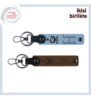 Manevi Değeri Yüksek Hediye, Ayyıldız Kurt Göktürk Anahtarlık Takımı 2' li Set, Gök Mavi-Kahve (Çok Renkli)