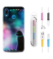 Huawei P20 Lite Mate 10 20 Lite Pro P40 Lite KılıfKablo Koruma Spiral Silikon Window Cat 1787