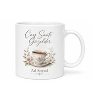 İsme Özel Çay Saati Güzeldir Yazılı Kupa Bardak Hediye