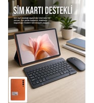 SIM Kart Destekli Android Tablet Bluetooth Klye ve Kablosuz Mouse Seti Geniş Ekran Taşınabilir Tasarım