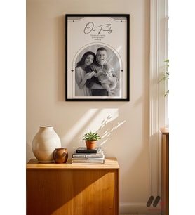Kişiye Özel Our Family Kemerli Aile Posteri, Siyah Çerçeveli Duvar Tablosu