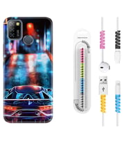 INFINIX Smart 4 5 6 Zero 8 S5 Pro Kılıf Kablo Koruma Spiral Silikon Neon Cars 1724