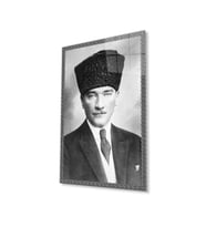 Atatürk Cam Tablo 4mm Dayanıklı Temperli Cam, Atatürk Glass Wall Art (Çok Renkli)