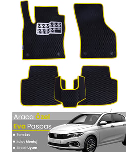 Fiat Egea (2015-2025) Uyumlu EVA Paspas Tam Set – Birebir Uyum, Araca Özel Tasarım,Kolay Montaj