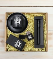 BK Gift Kişiye Özel İsimli Baba Temalı Siyah Türk Kahvesi Fincanı&Metal Kalem&Çakmak&Sigara ve Hediye Kutusu-5, Babaya Hediye, Babalar Günü Hediyeleri