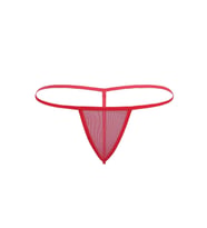 Liona Kadın Kırmızı Transparan Fantazi İç Giyim Tanga G String Alt Çamaşırı