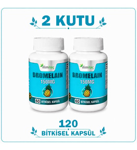 Bromelain 150 mg 2 Kutu 120 Bitkisel Kapsül – Bromelain Takviye Edici Gıda