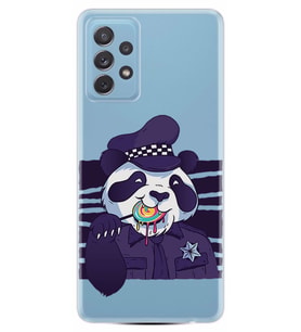 Kılıfland Samsung Galaxy A72 Kılıf Silikon Resimli Kapak Police Panda Stok 1085