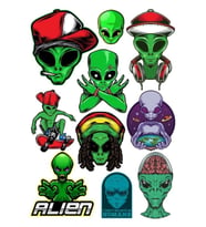 Uzaylı Sticker Set-2 10 Parça Telefon, Tablet, Defter, Laptop Sticker