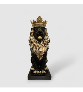 Gold Detaylı Siyah Aslan Kral Biblo