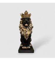Gold Detaylı Siyah Aslan Kral Biblo