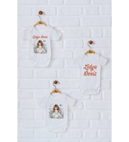 Pia Baby Premium %100 Pamuk İsme Özel Organik Baskılı Üçlü Set Çıtçıtlı Bebek Body Zıbın Modelleri 5077-18 (Ekru)