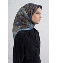 Armine Tivil Saf İpek Eşarp 9409 - 37 Gri Karışık Desen
