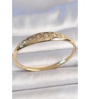 Pirinç Gold Renk Zirkon Taşlı Yıldız İşlemeli Kadın Kelepçe - TJ-BB6922
