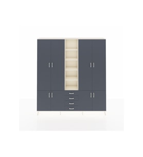 Arges Gardrop 17 Raflı 4 Çekmeceli 8 Kapaklı 220x30x243 Aytaşı-Antrasit