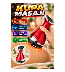 Isıtmalı Titreşimli Vakum Masaj Aleti – Ayarlanabilir Kupa Masaj Cihazı