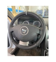 DİKİŞLİ DİREKSİYON KILIFI NOKTALI DAMARLI DERİ GRİ DİKİŞ/YÜZÜK DACIA İÇİN  Uyumlu