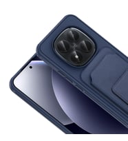 Redmi Note 15 Pro Plus Kılıf Kartlıklı ve Deri Dokulu Şık ApexWallet Premium Kapak RYC/Bikart (Lacivert)