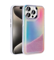 Apple iPhone 15 Pro Max Uyumlu Kılıf Airbagli Renkli Arka Yüzey Boncuk Tasarımlı Zore Kumul Kapak (Mor)