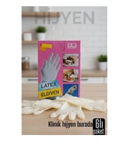 Mey İthalat® Transformacion 6'lı KUTULU Latex Eldiven Hijyenik, Esnek ve Çok Amaçlı Kullanım İçin 72
