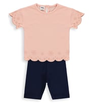 Civil Baby Düz Brodeli 6-18 Ay Takım - Pudra