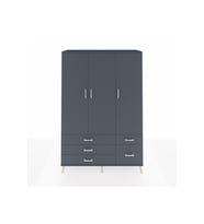 Hyperion Gardrop 5 Raflı 5 Çekmeceli Tek Askılı 132x44x195 Antrasit-Antrasit