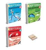 Lgs 8. Sınıf Defterim Matematik Fen Bilimleri ve Inkılap 3lü Set + Telefon Standı