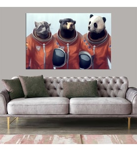 Miyrem Exclusive Serie"  Astronot Hayvanlar Kanvas Tablo