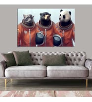 Miyrem Exclusive Serie"  Astronot Hayvanlar Kanvas Tablo