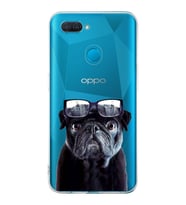 PrintiFy Oppo AX7  ile Uyumlu 1mm Slim Fit Köpek 3 050f Baskılı Şeffaf  Kılıf
