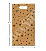 30x25 cm Yılbaşı Temalı Çanta Kraft 2 Adet